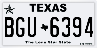 TX license plate BGU6394