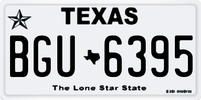 TX license plate BGU6395