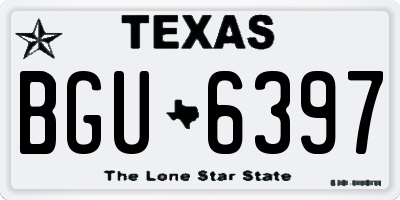 TX license plate BGU6397