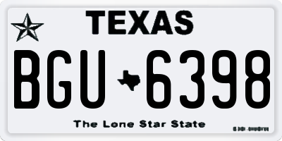 TX license plate BGU6398