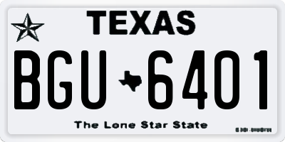 TX license plate BGU6401