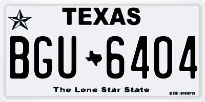 TX license plate BGU6404