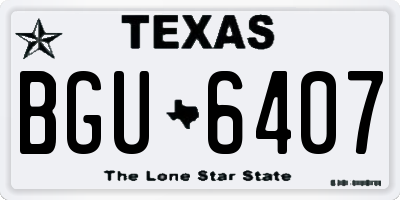 TX license plate BGU6407