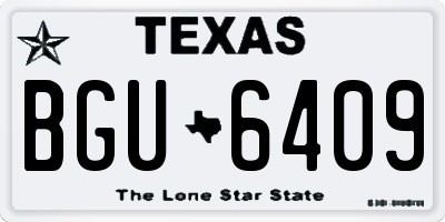 TX license plate BGU6409