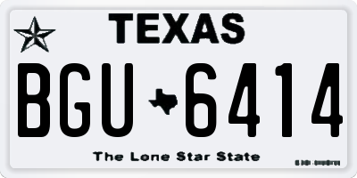 TX license plate BGU6414
