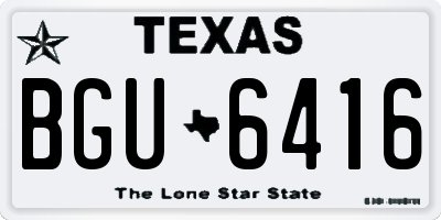 TX license plate BGU6416