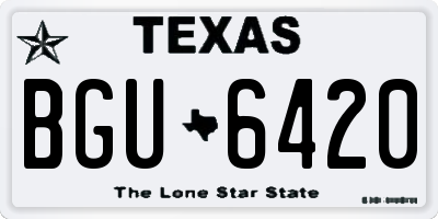 TX license plate BGU6420