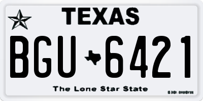 TX license plate BGU6421