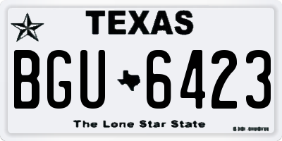 TX license plate BGU6423