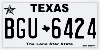 TX license plate BGU6424