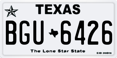 TX license plate BGU6426