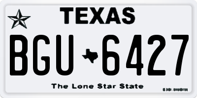 TX license plate BGU6427