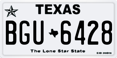 TX license plate BGU6428