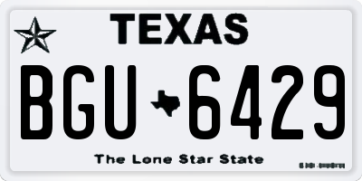 TX license plate BGU6429