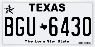 TX license plate BGU6430