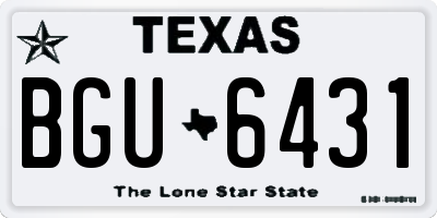 TX license plate BGU6431