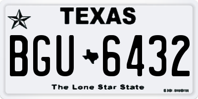 TX license plate BGU6432