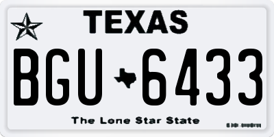 TX license plate BGU6433