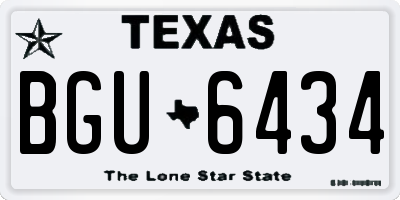 TX license plate BGU6434