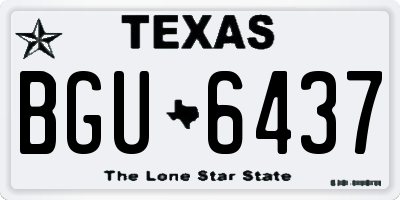 TX license plate BGU6437
