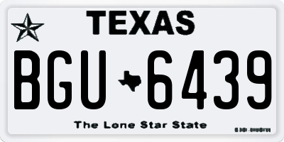 TX license plate BGU6439