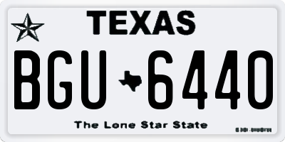 TX license plate BGU6440