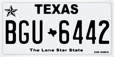 TX license plate BGU6442