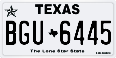 TX license plate BGU6445