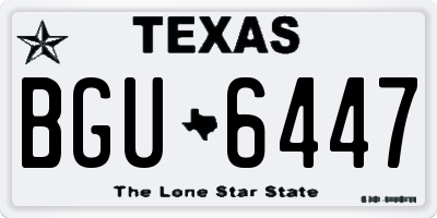 TX license plate BGU6447