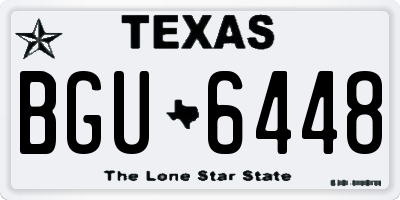 TX license plate BGU6448