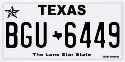 TX license plate BGU6449