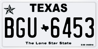 TX license plate BGU6453