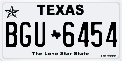 TX license plate BGU6454