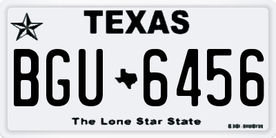 TX license plate BGU6456