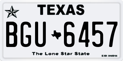 TX license plate BGU6457