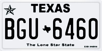 TX license plate BGU6460
