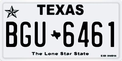 TX license plate BGU6461