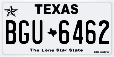 TX license plate BGU6462