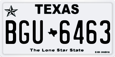 TX license plate BGU6463
