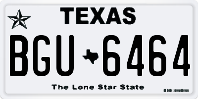 TX license plate BGU6464