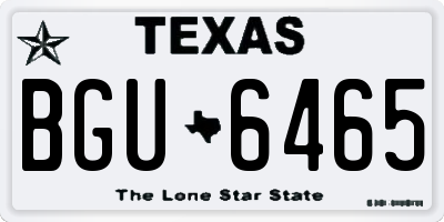 TX license plate BGU6465