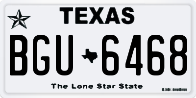 TX license plate BGU6468