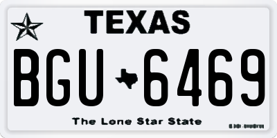 TX license plate BGU6469