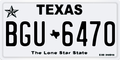 TX license plate BGU6470