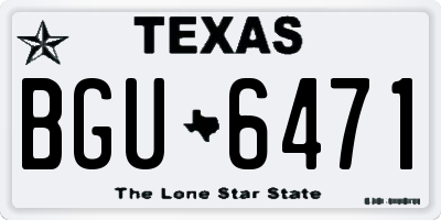 TX license plate BGU6471