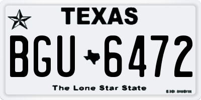 TX license plate BGU6472