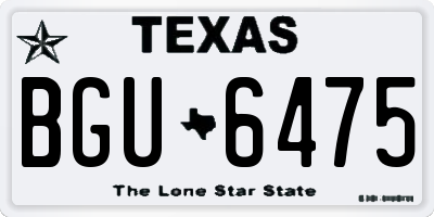 TX license plate BGU6475