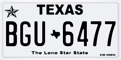 TX license plate BGU6477