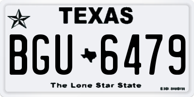 TX license plate BGU6479