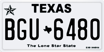 TX license plate BGU6480